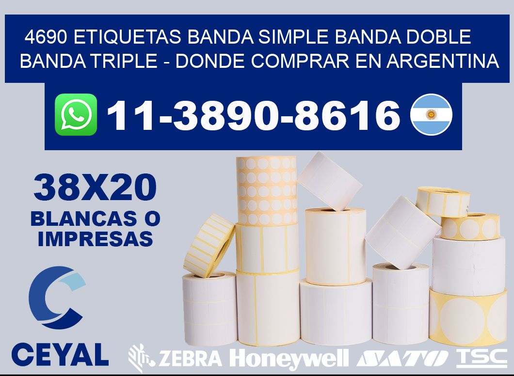 4690 etiquetas banda simple banda doble banda triple - Donde Comprar en Argentina