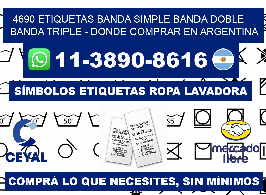 4690 etiquetas banda simple banda doble banda triple - Donde Comprar en Argentina