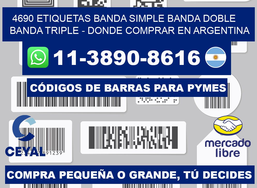 4690 etiquetas banda simple banda doble banda triple - Donde Comprar en Argentina