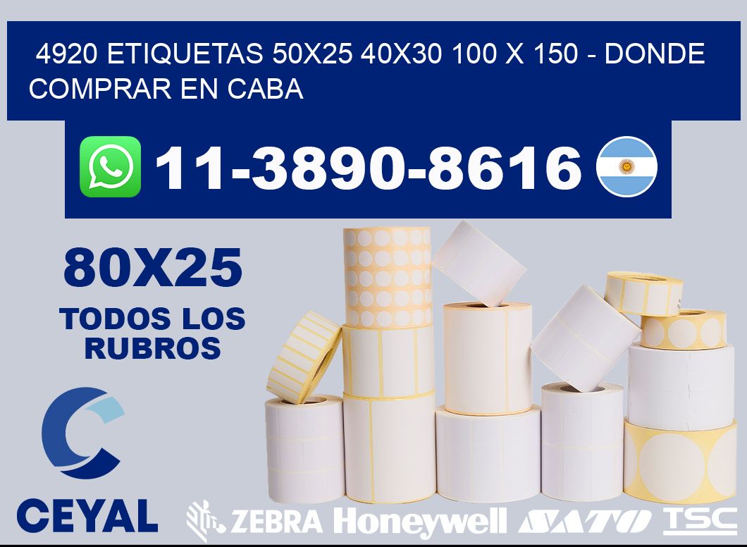 4920 etiquetas 50x25 40x30 100 x 150 - Donde Comprar en Caba