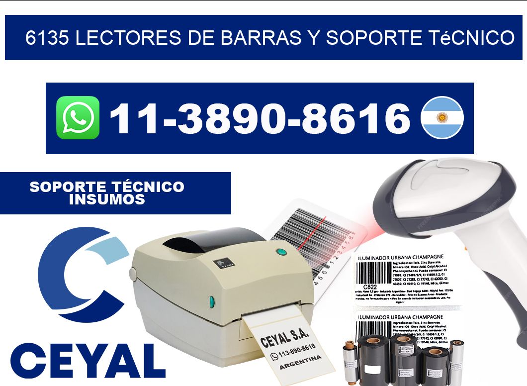 6135 Lectores de barras y Soporte Técnico
