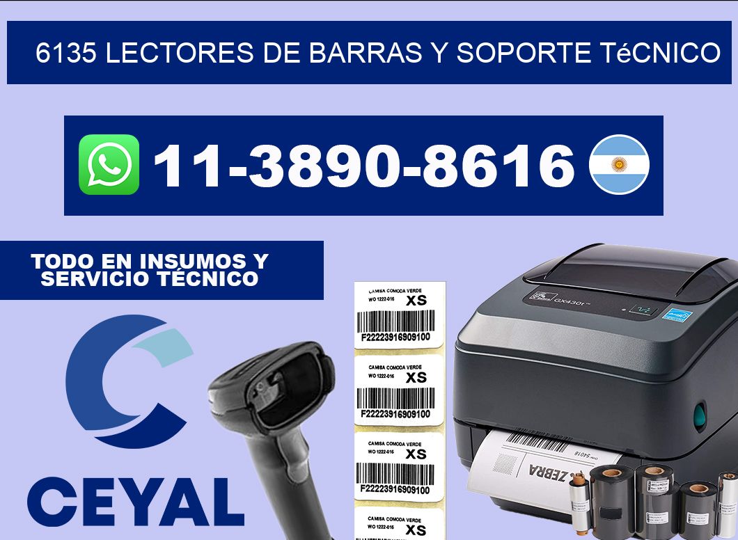 6135 Lectores de barras y Soporte Técnico