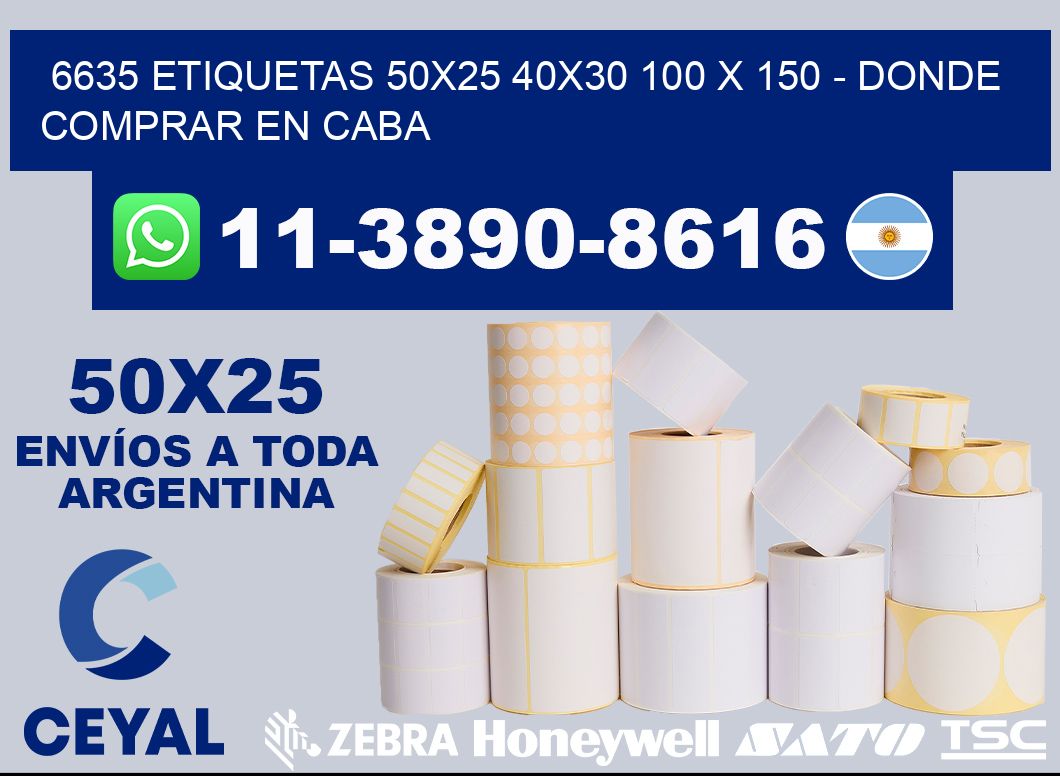 6635 etiquetas 50x25 40x30 100 x 150 - Donde Comprar en Caba