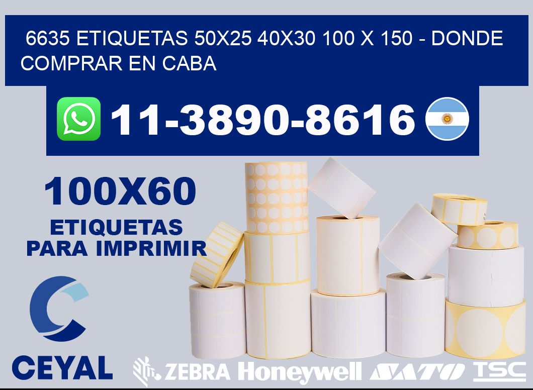6635 etiquetas 50x25 40x30 100 x 150 - Donde Comprar en Caba