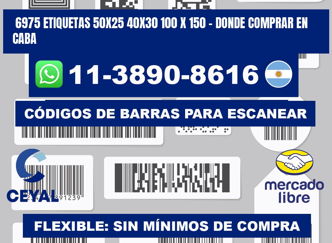 6975 etiquetas 50x25 40x30 100 x 150 - Donde Comprar en Caba