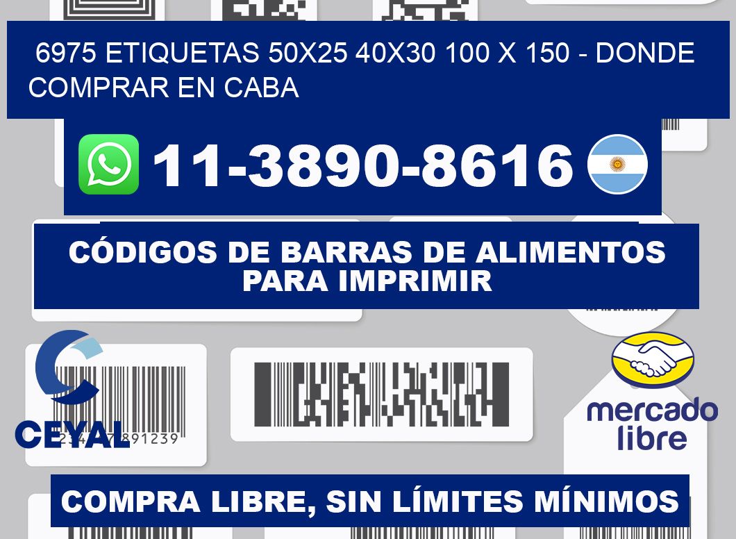 6975 etiquetas 50x25 40x30 100 x 150 - Donde Comprar en Caba
