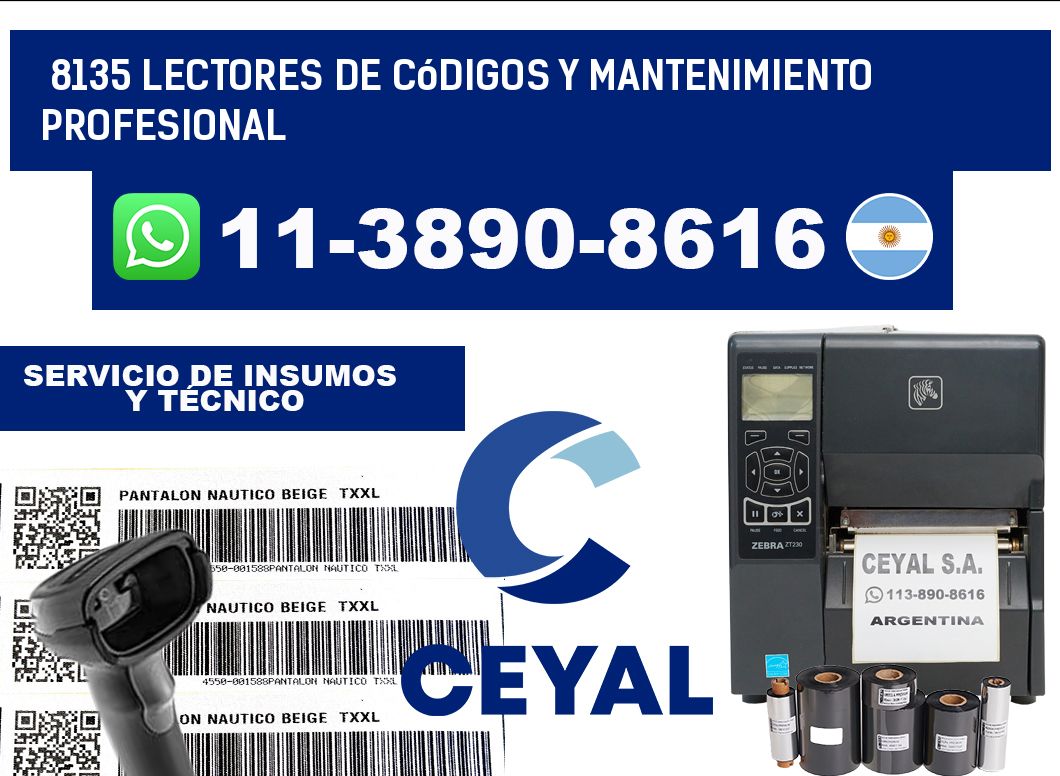 8135 Lectores de Códigos y Mantenimiento Profesional