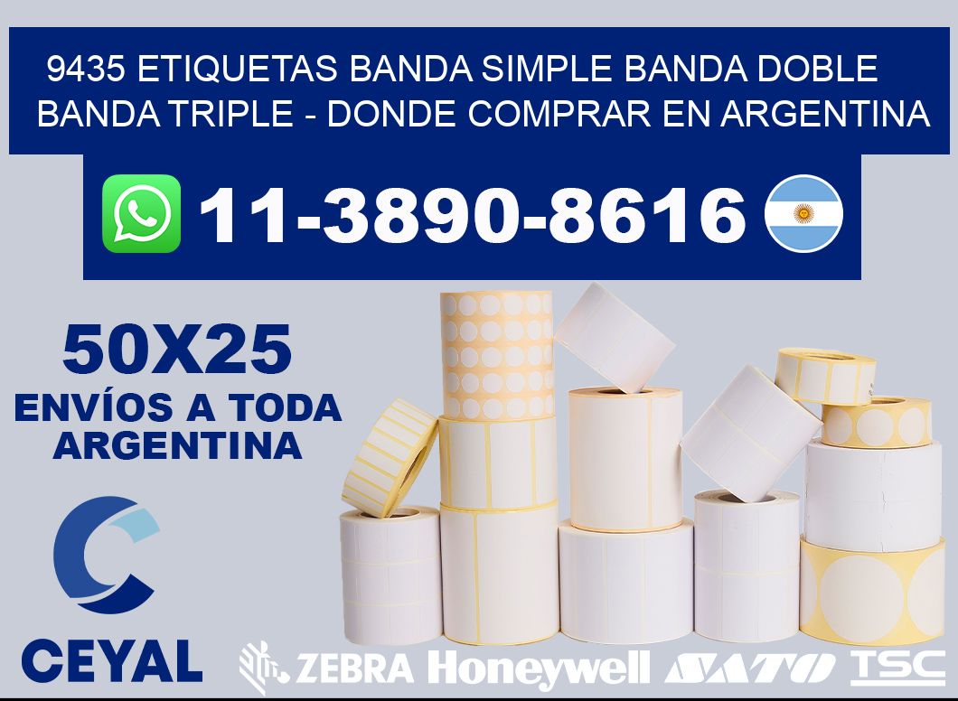 9435 etiquetas banda simple banda doble banda triple - Donde Comprar en Argentina