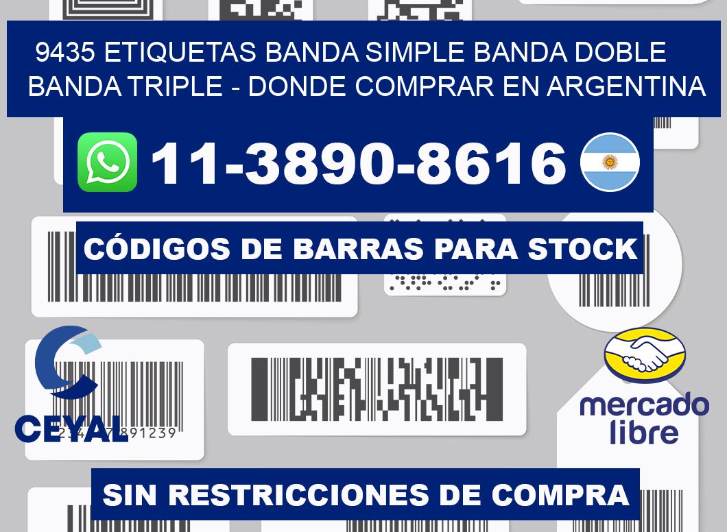 9435 etiquetas banda simple banda doble banda triple - Donde Comprar en Argentina