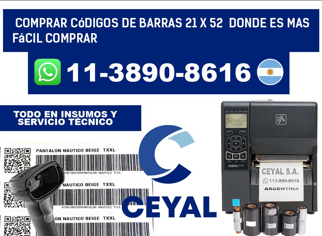Comprar códigos de barras 21 x 52  Donde es mas fácil comprar