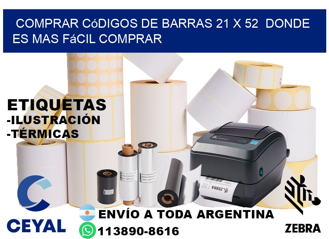 Comprar códigos de barras 21 x 52  Donde es mas fácil comprar