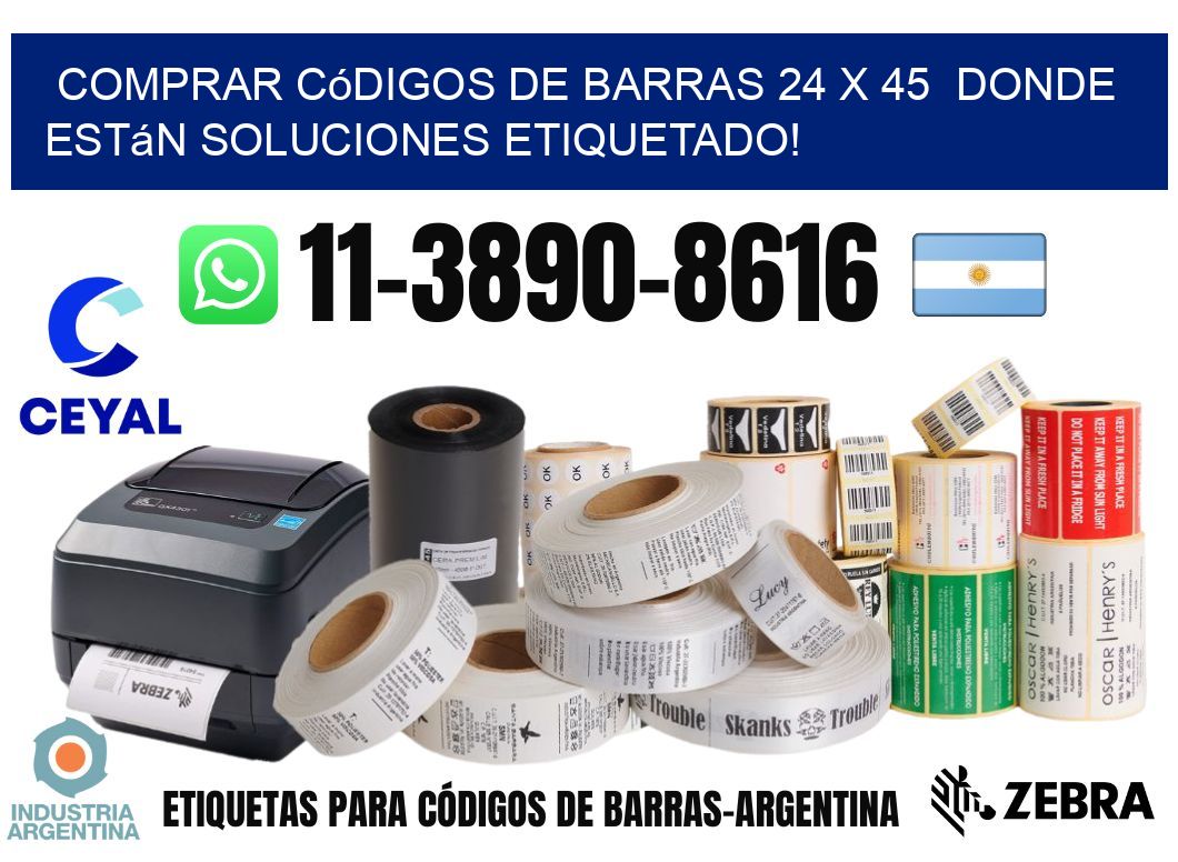 Comprar códigos de barras 24 x 45  donde están soluciones etiquetado!