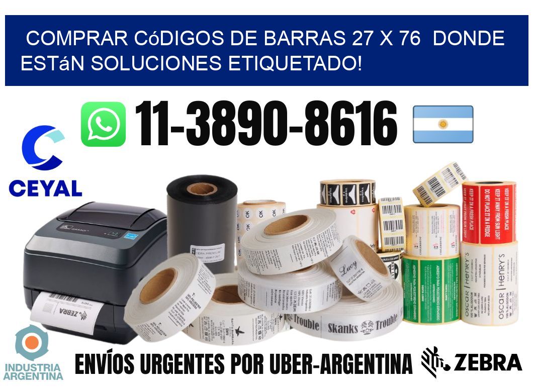 Comprar códigos de barras 27 x 76  donde están soluciones etiquetado!
