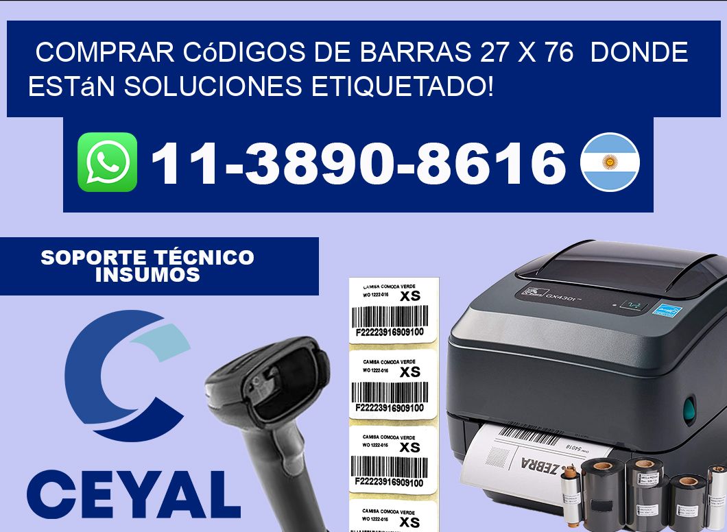 Comprar códigos de barras 27 x 76  donde están soluciones etiquetado!
