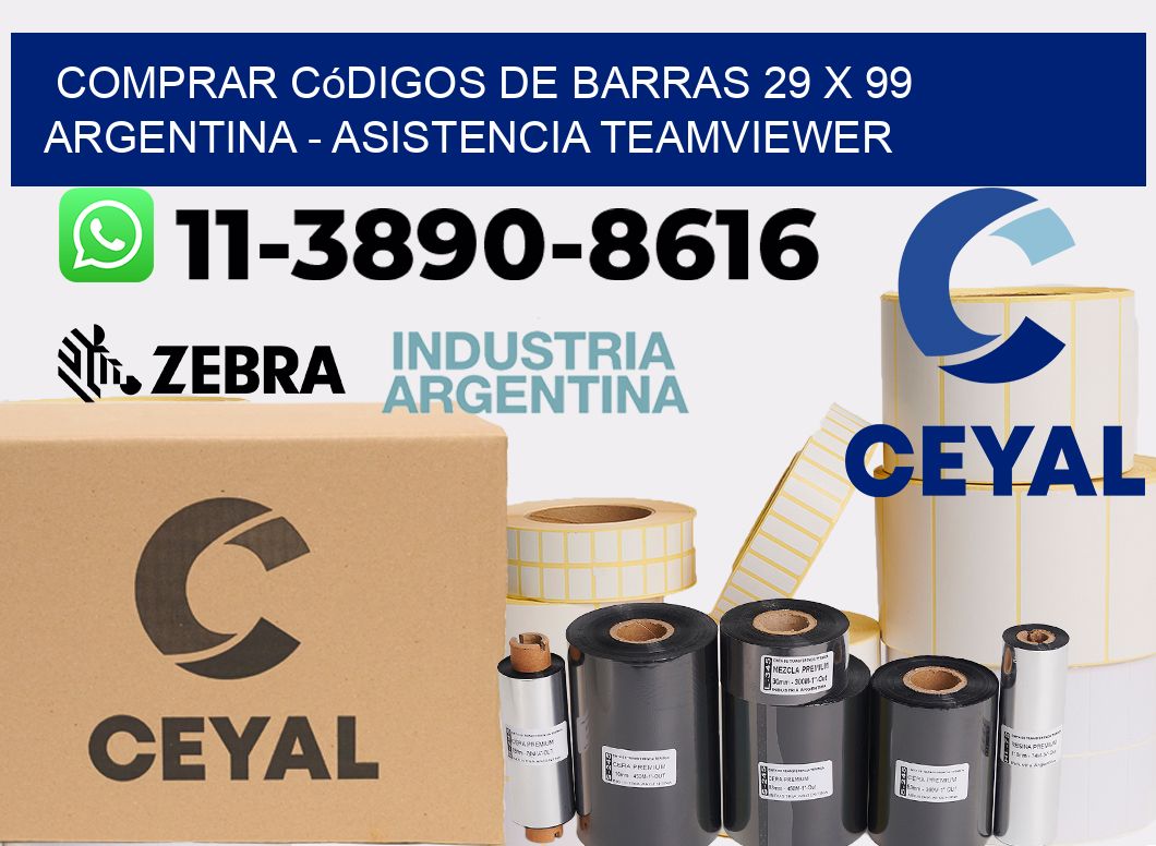 Comprar códigos de barras 29 x 99 argentina - asistencia teamviewer