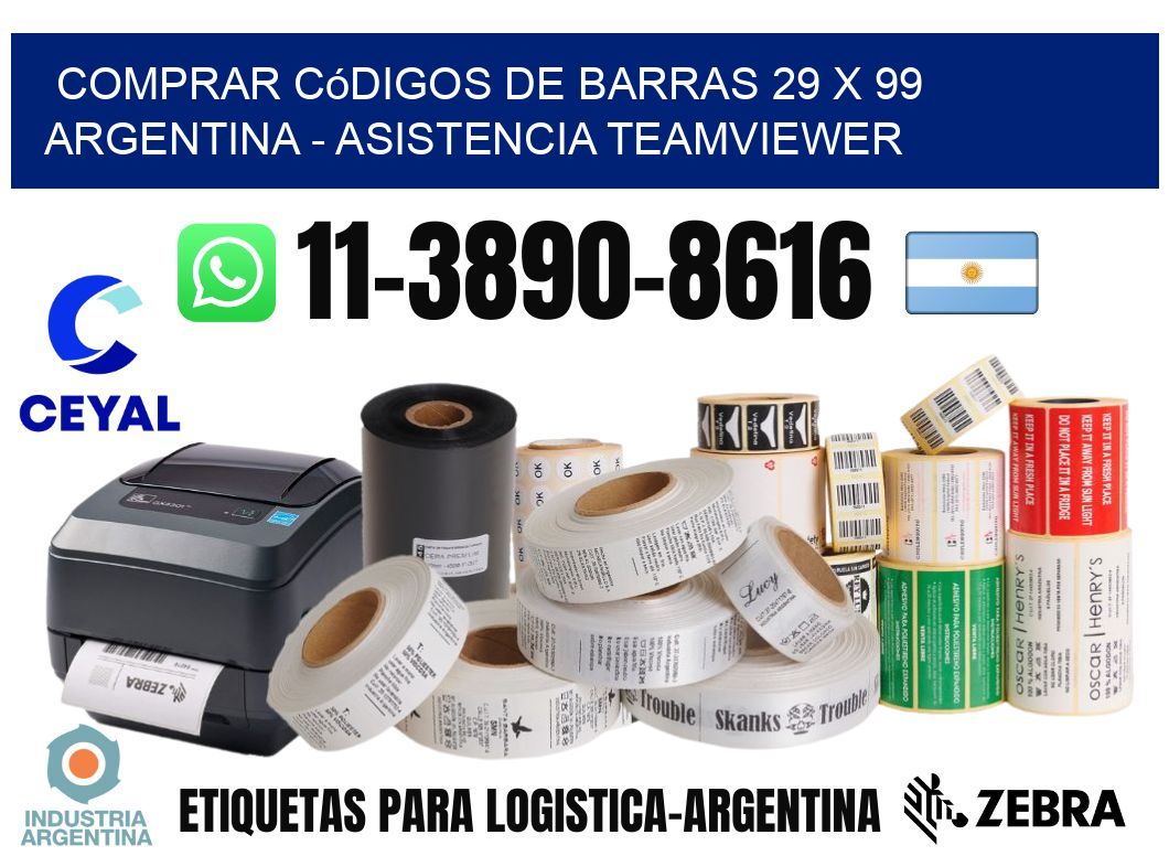 Comprar códigos de barras 29 x 99 argentina - asistencia teamviewer