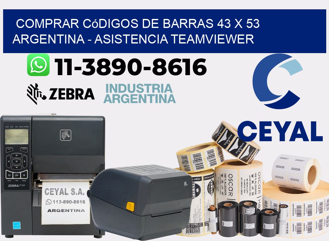 Comprar códigos de barras 43 x 53 argentina - asistencia teamviewer