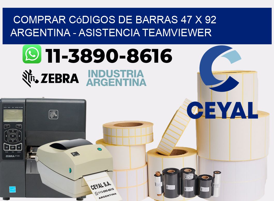 Comprar códigos de barras 47 x 92 argentina - asistencia teamviewer