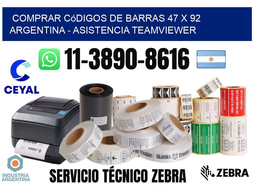 Comprar códigos de barras 47 x 92 argentina - asistencia teamviewer