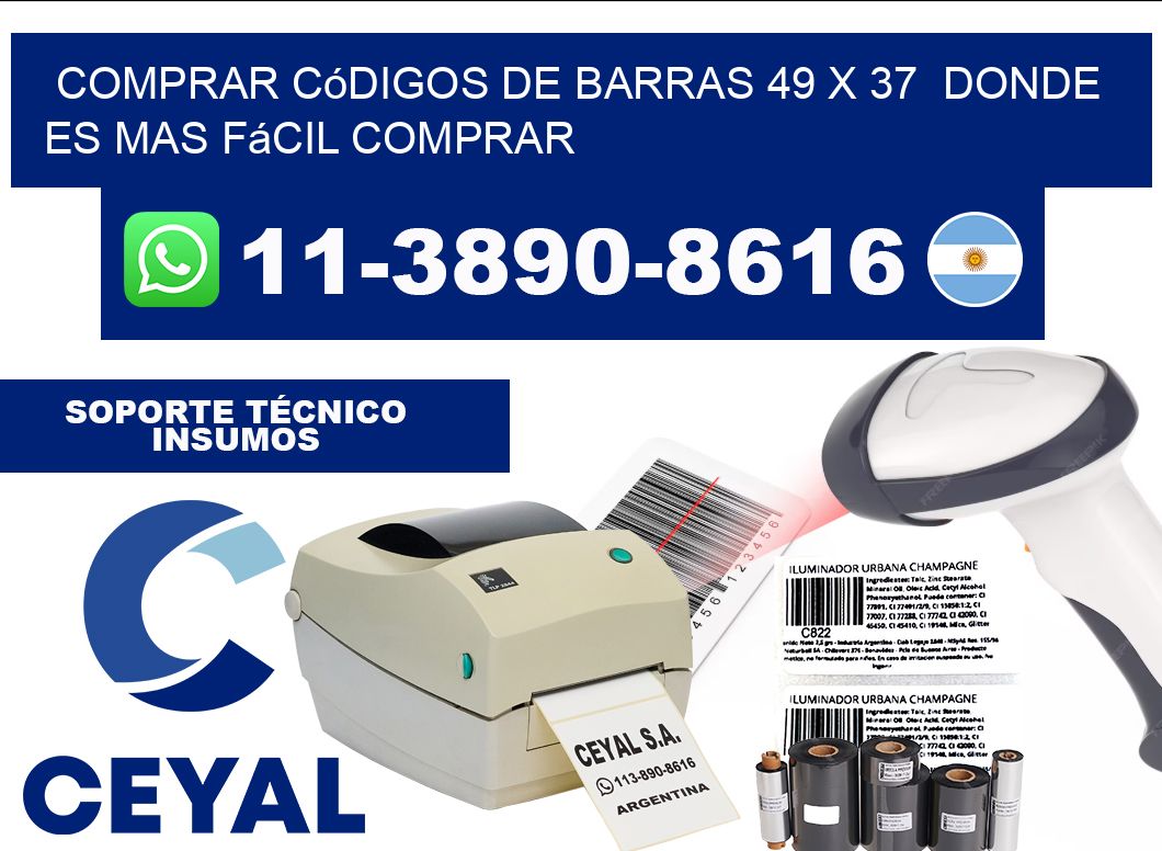 Comprar códigos de barras 49 x 37  Donde es mas fácil comprar
