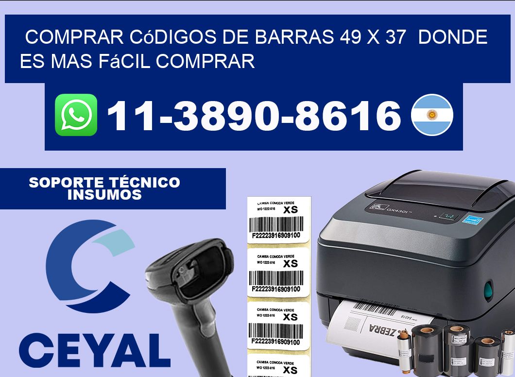 Comprar códigos de barras 49 x 37  Donde es mas fácil comprar