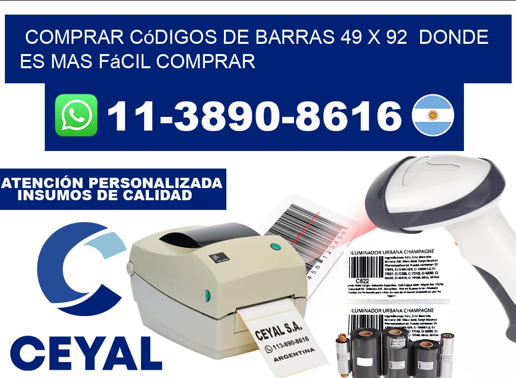 Comprar códigos de barras 49 x 92  Donde es mas fácil comprar