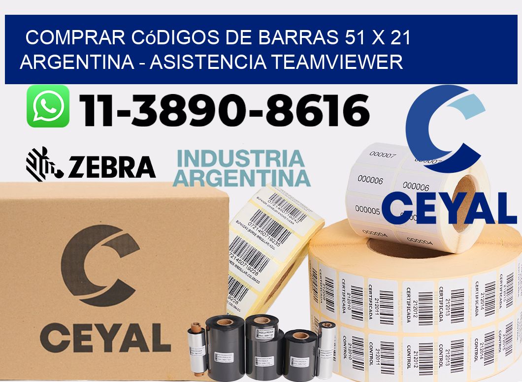 Comprar códigos de barras 51 x 21 argentina - asistencia teamviewer