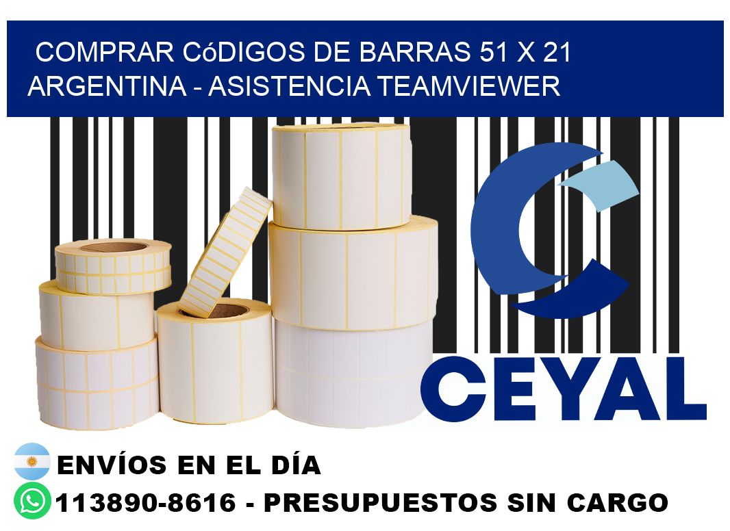 Comprar códigos de barras 51 x 21 argentina - asistencia teamviewer