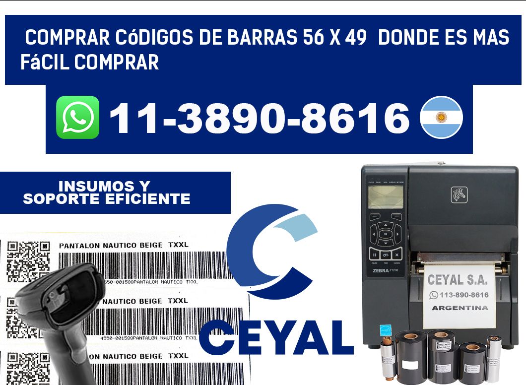 Comprar códigos de barras 56 x 49  Donde es mas fácil comprar