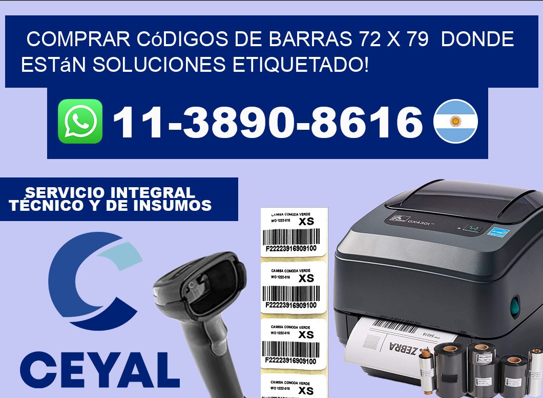 Comprar códigos de barras 72 x 79  donde están soluciones etiquetado!