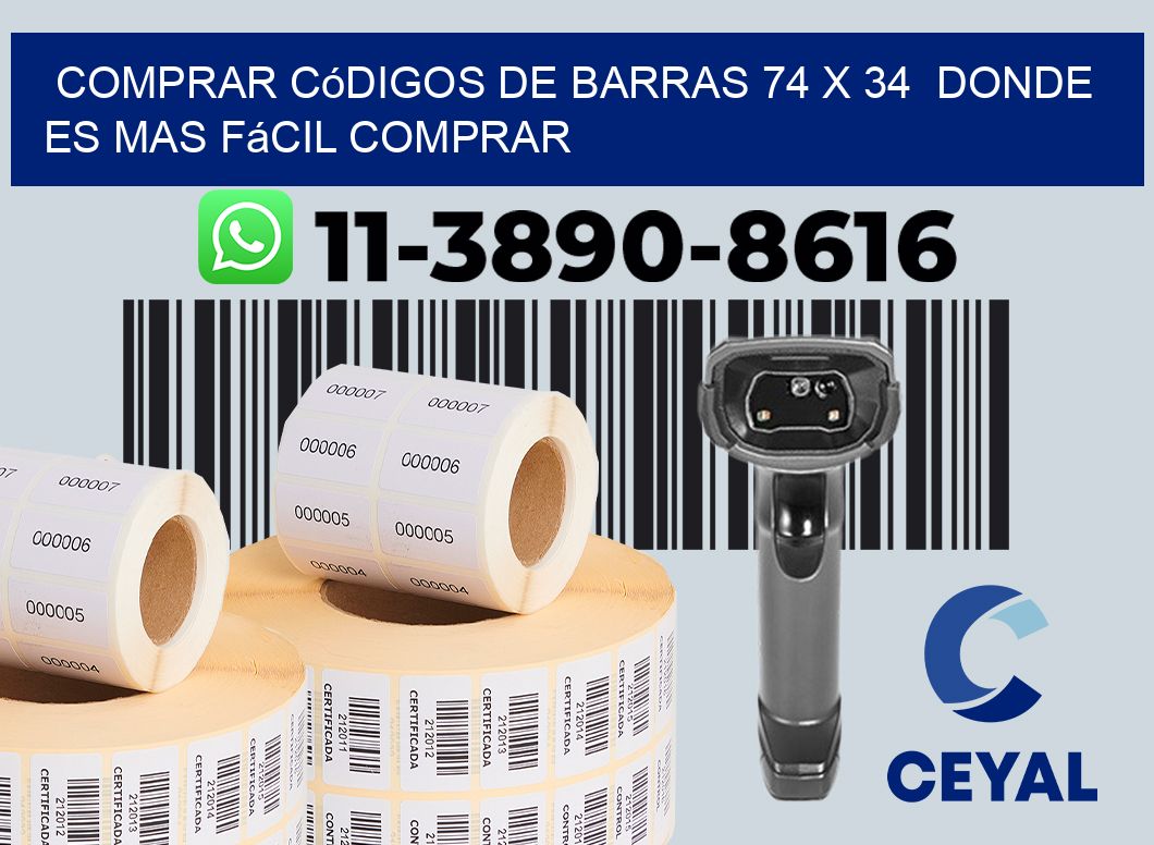 Comprar códigos de barras 74 x 34  Donde es mas fácil comprar