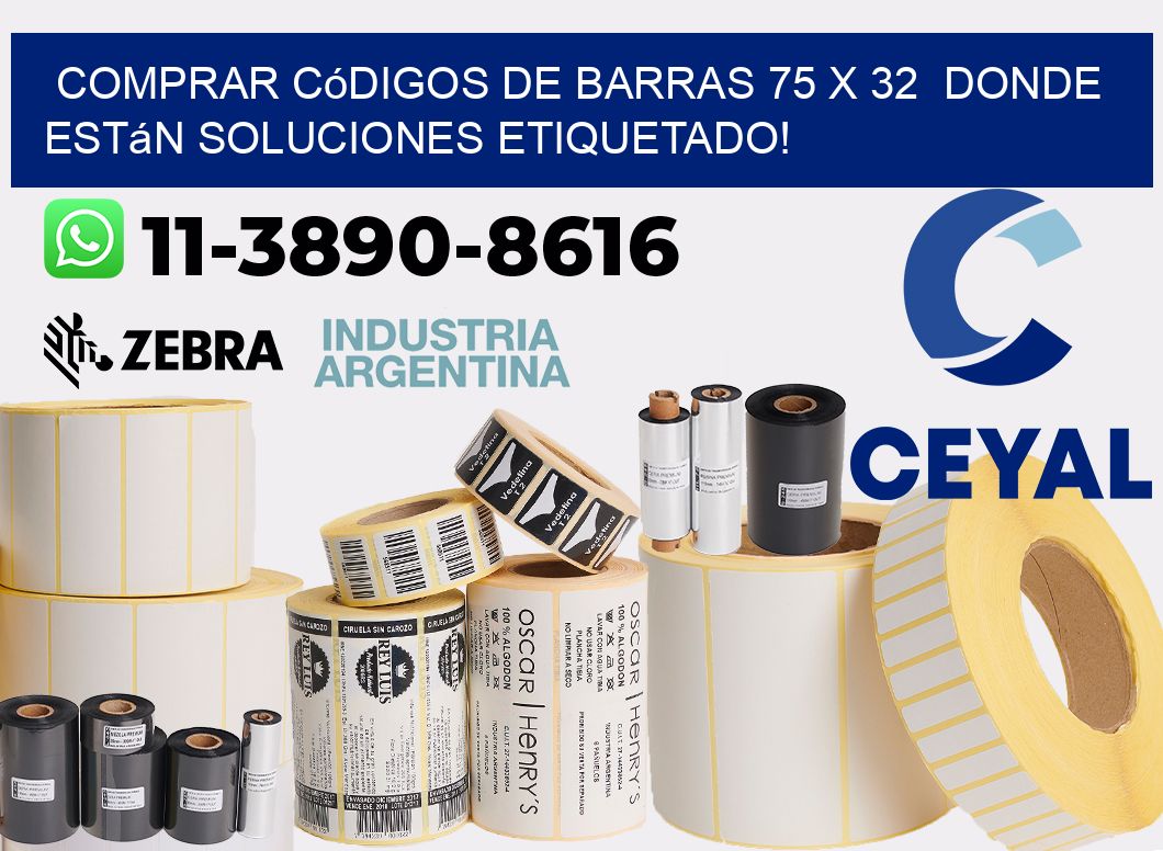 Comprar códigos de barras 75 x 32  donde están soluciones etiquetado!