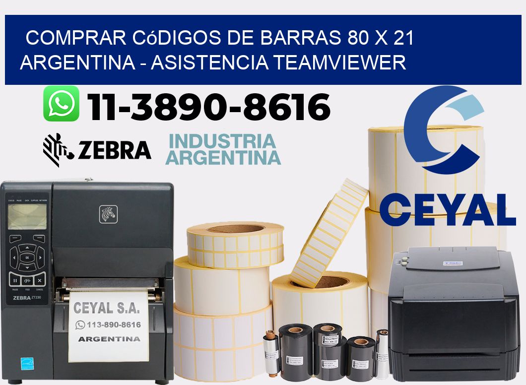 Comprar códigos de barras 80 x 21 argentina - asistencia teamviewer