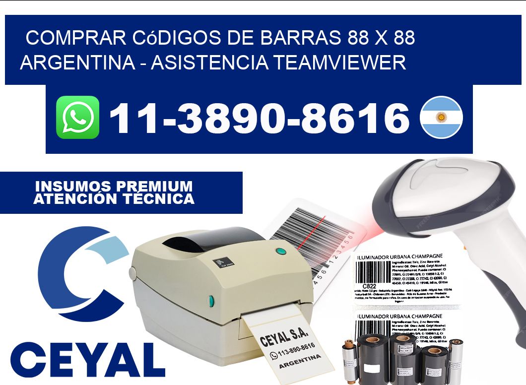 Comprar códigos de barras 88 x 88 argentina - asistencia teamviewer