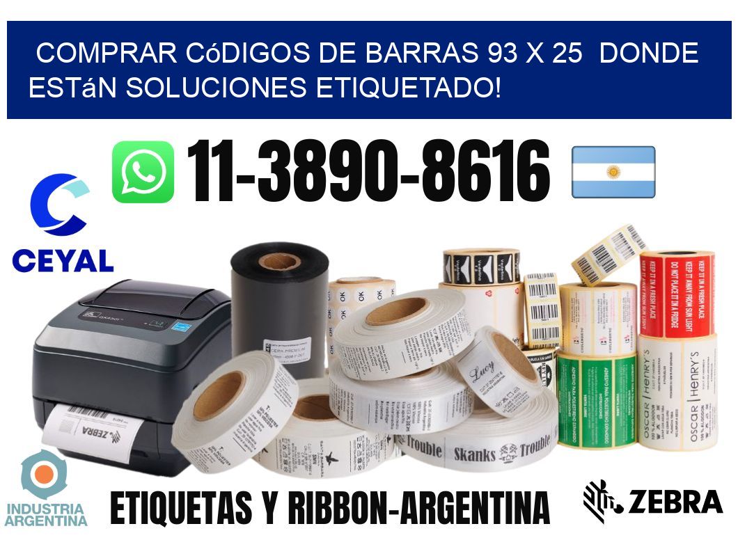 Comprar códigos de barras 93 x 25  donde están soluciones etiquetado!