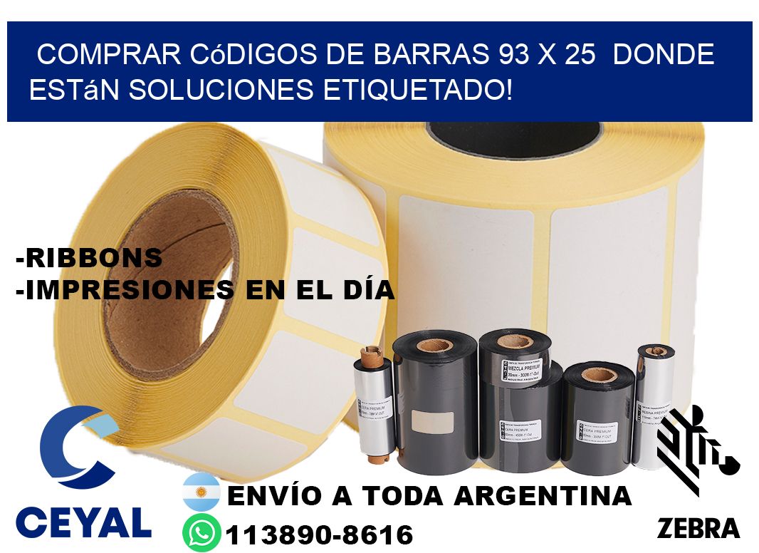 Comprar códigos de barras 93 x 25  donde están soluciones etiquetado!