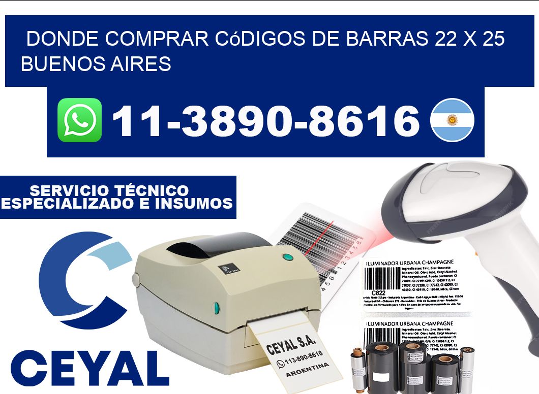Donde Comprar códigos de barras 22 x 25  Buenos Aires