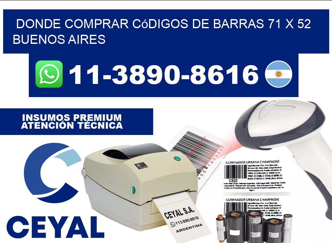 Donde Comprar códigos de barras 71 x 52  Buenos Aires