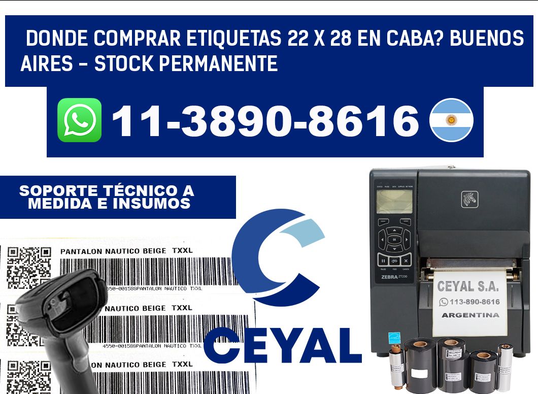 Donde Comprar etiquetas 22 x 28 en CABA? Buenos Aires - Stock permanente