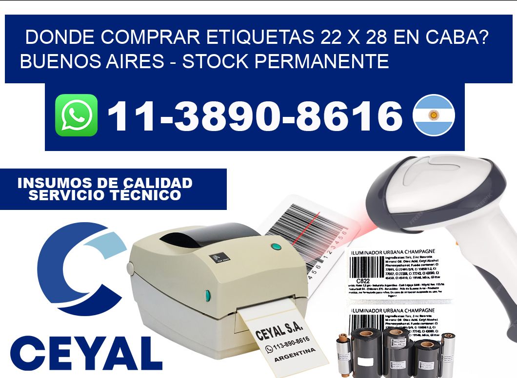 Donde Comprar etiquetas 22 x 28 en CABA? Buenos Aires - Stock permanente