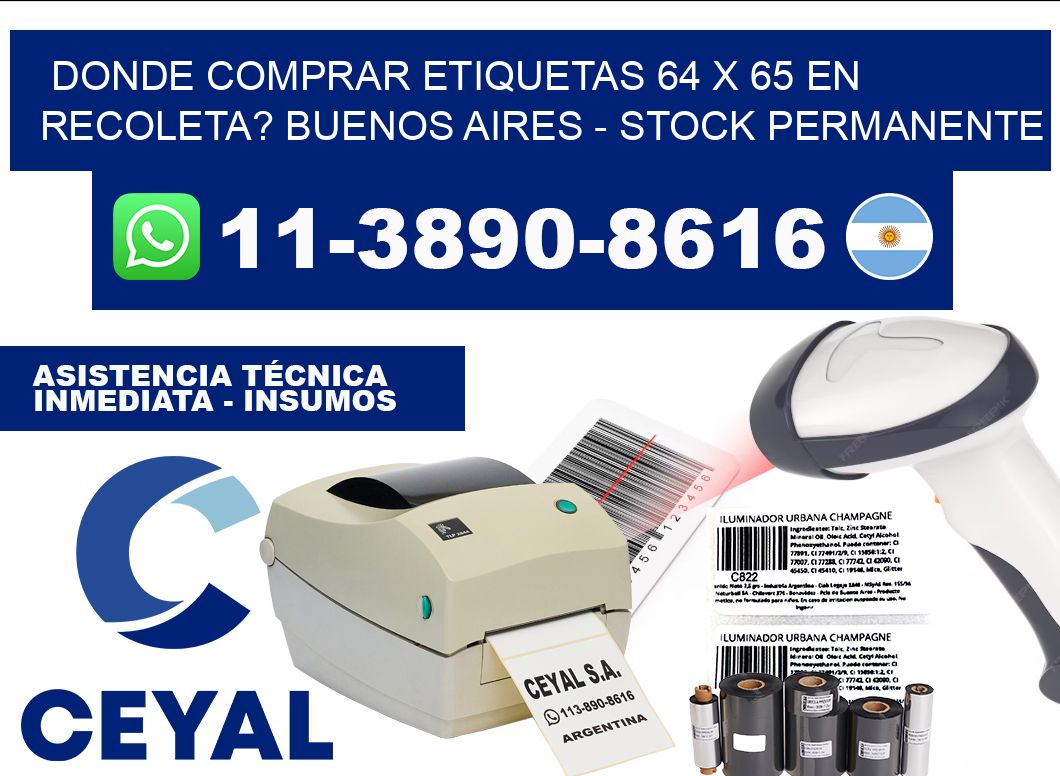 Donde Comprar etiquetas 64 x 65 en RECOLETA? Buenos Aires - Stock permanente