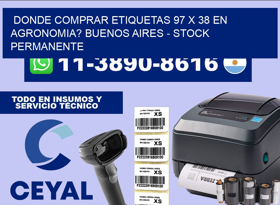 Donde Comprar etiquetas 97 x 38 en AGRONOMIA? Buenos Aires – Stock permanente