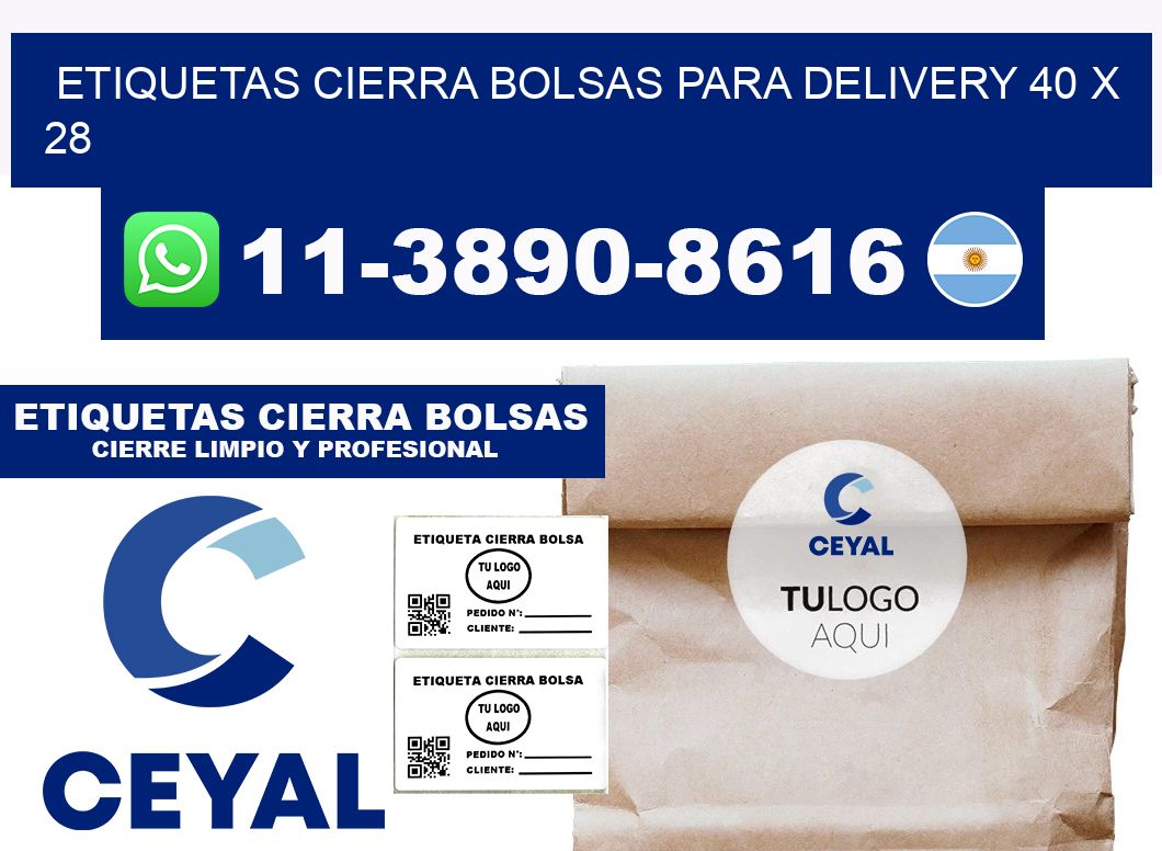 ETIQUETAS CIERRA BOLSAS PARA DELIVERY 40 x 28