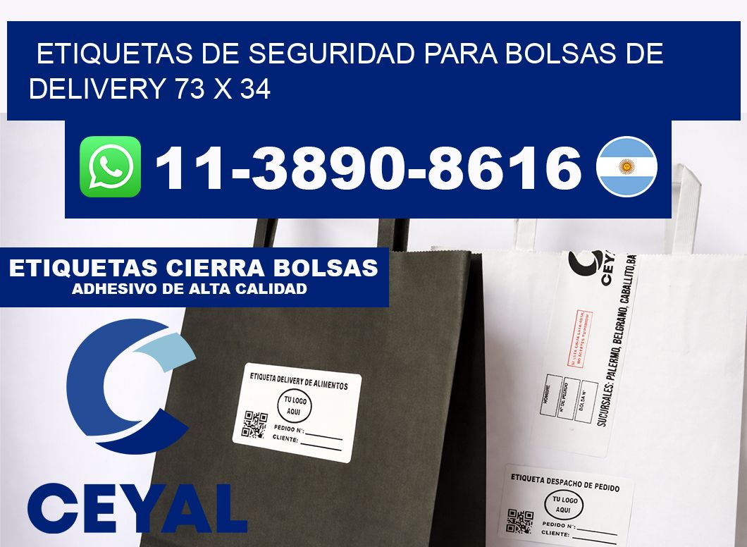 ETIQUETAS DE SEGURIDAD PARA BOLSAS DE DELIVERY 73 x 34
