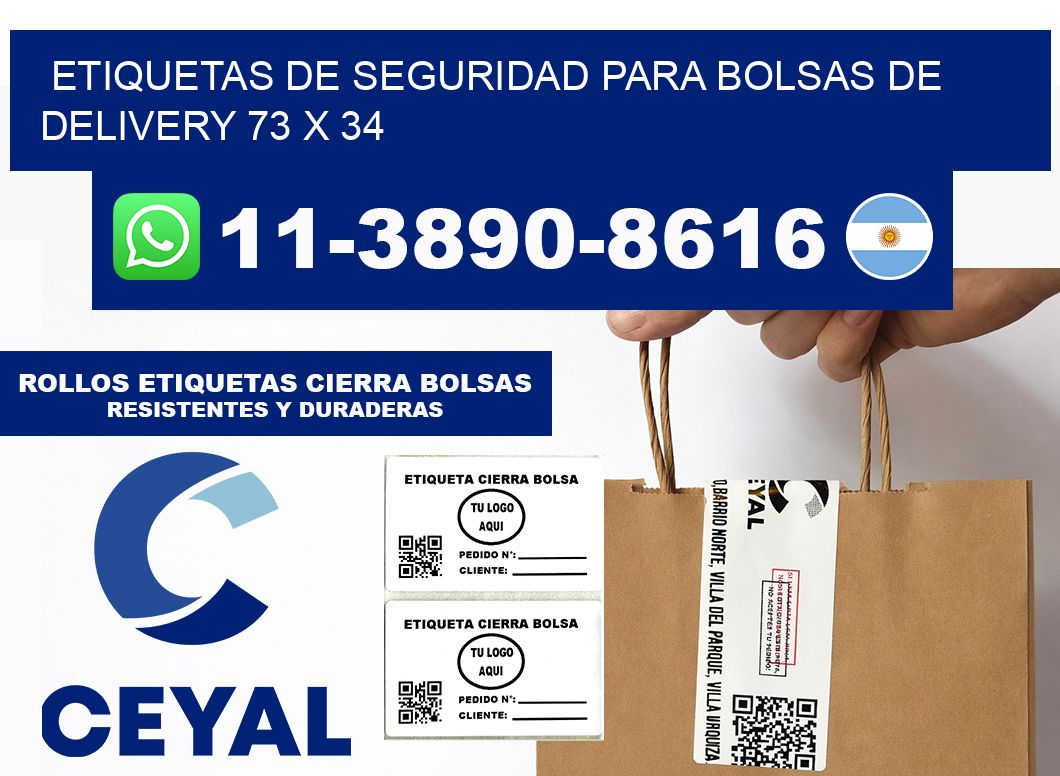 ETIQUETAS DE SEGURIDAD PARA BOLSAS DE DELIVERY 73 x 34