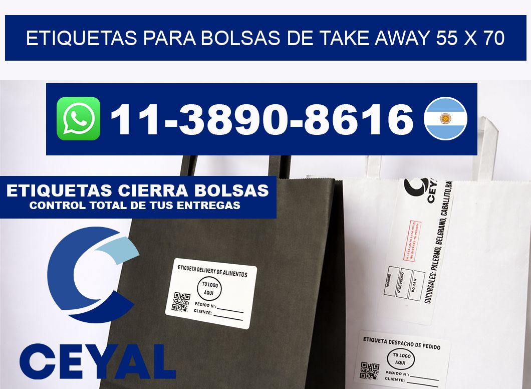 ETIQUETAS PARA BOLSAS DE TAKE AWAY 55 x 70