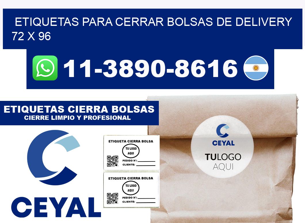 ETIQUETAS PARA CERRAR BOLSAS DE DELIVERY 72 x 96