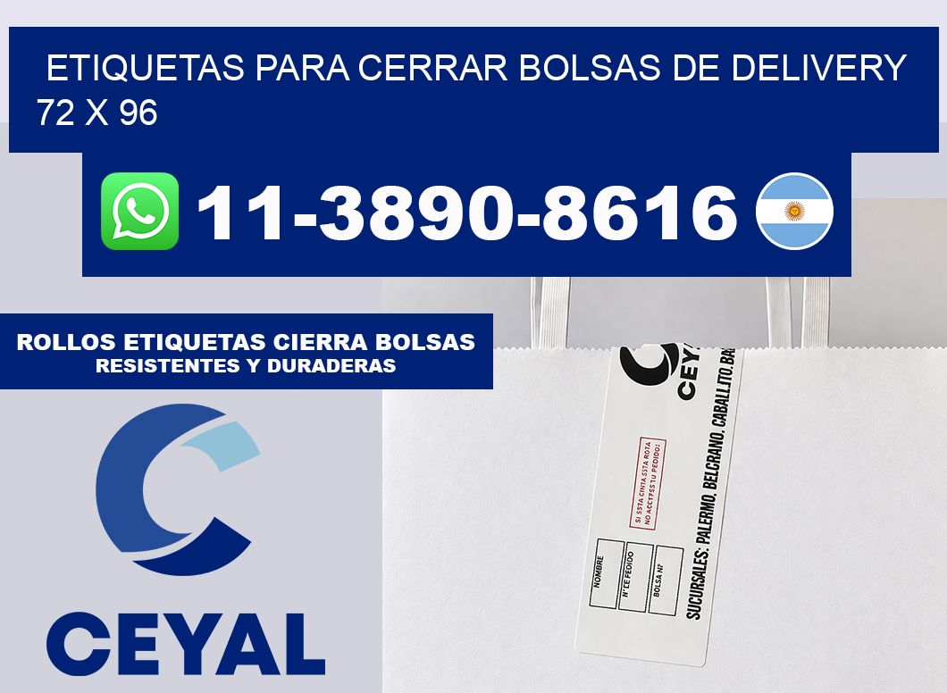 ETIQUETAS PARA CERRAR BOLSAS DE DELIVERY 72 x 96