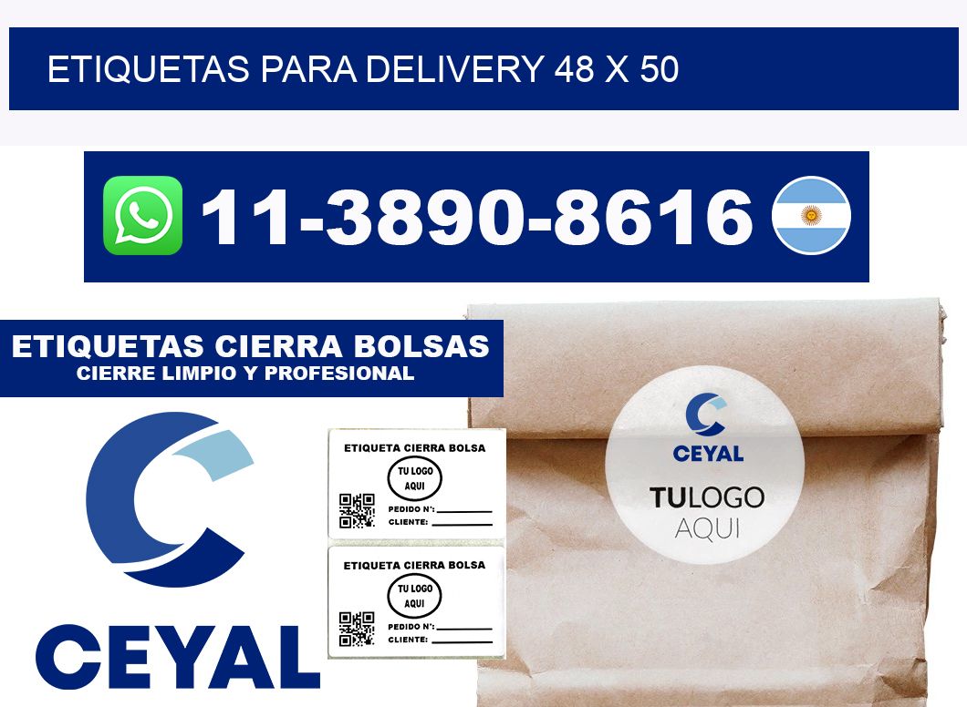 ETIQUETAS PARA DELIVERY 48 x 50