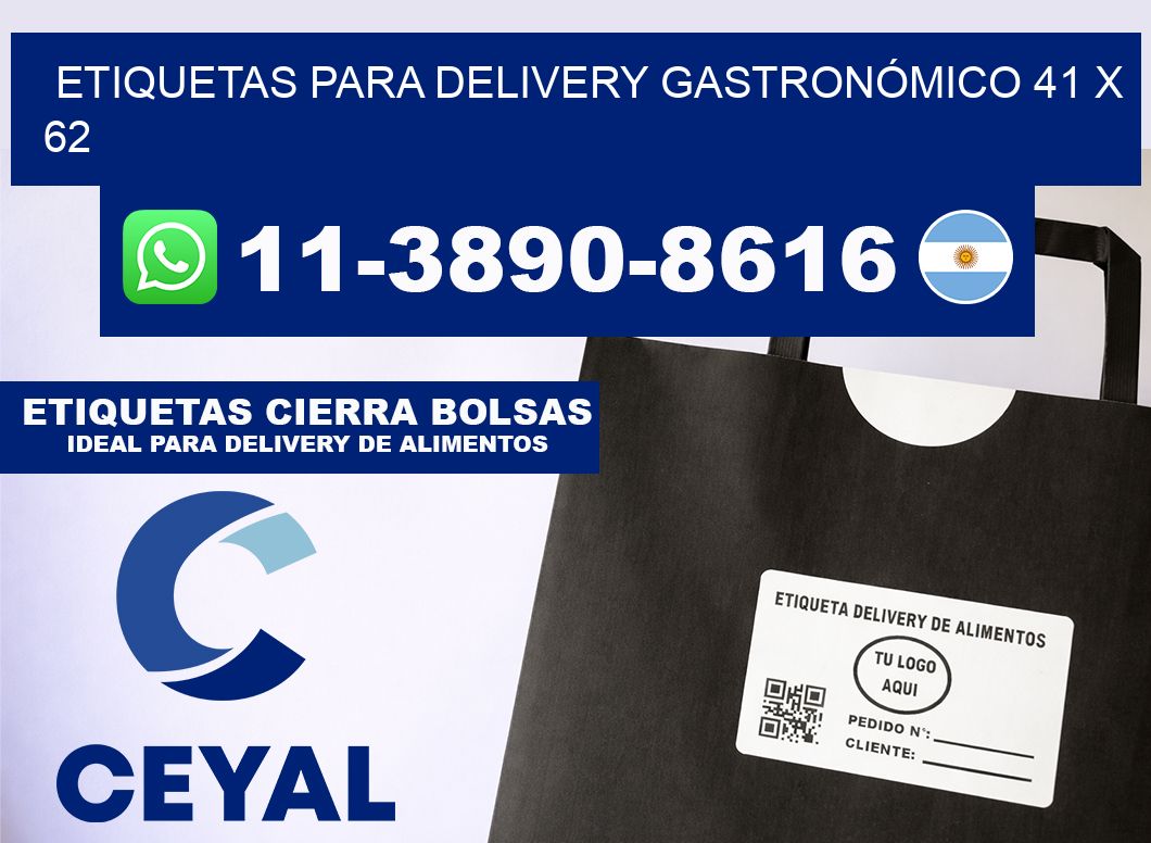 ETIQUETAS PARA DELIVERY GASTRONÓMICO 41 x 62